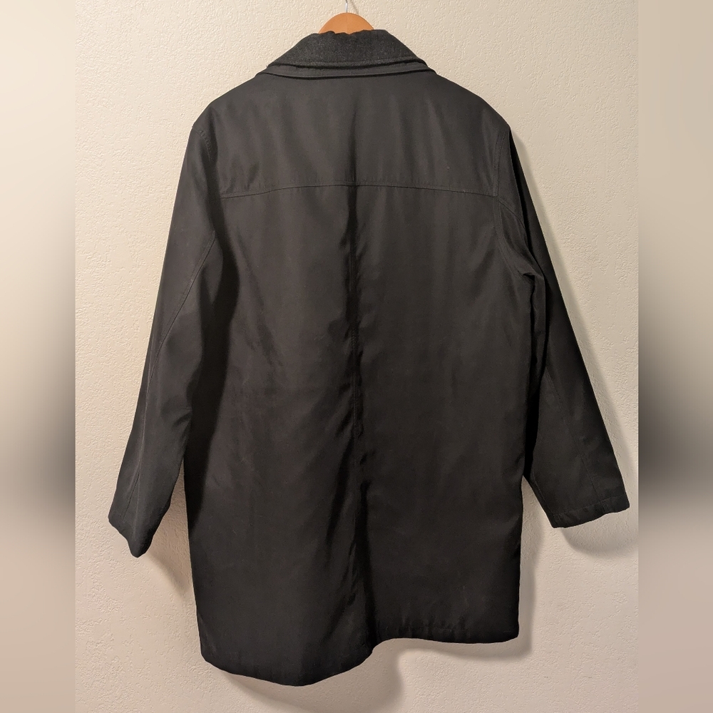 Chaps Black Men's Trench Coat Classic Durable Design - Picture 2 of 12